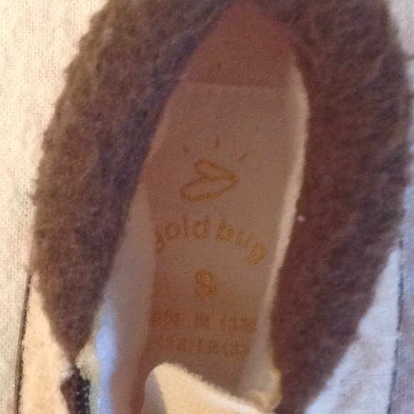 GOLD BUG baby boots  infants sz S  zipper top boots  cream and brown - Picture 2 of 4